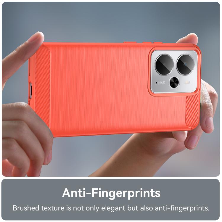 For Realme 14 5G Brushed Texture Carbon Fiber TPU Phone Case