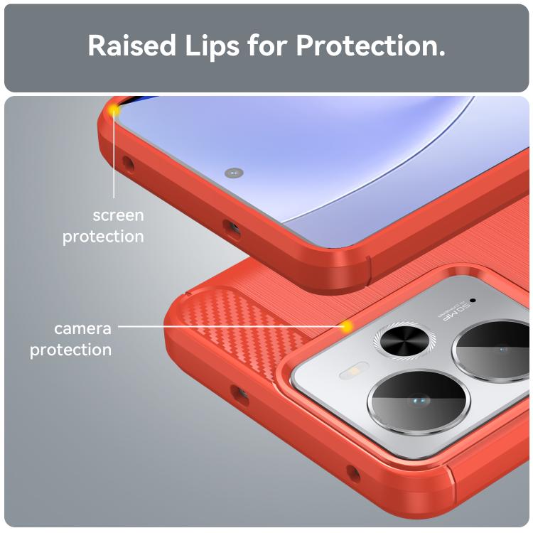 For Realme 14 5G Brushed Texture Carbon Fiber TPU Phone Case