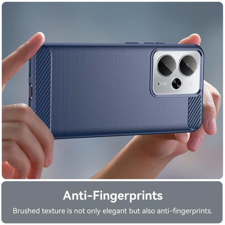For Realme 14 5G Brushed Texture Carbon Fiber TPU Phone Case