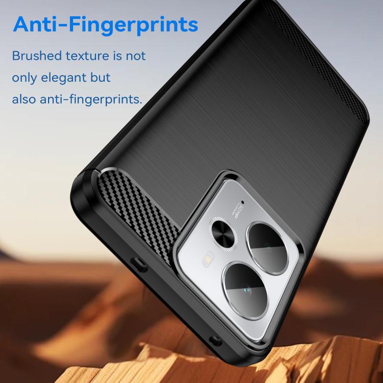 For Realme 14T 5G Brushed Texture Carbon Fiber TPU Phone Case