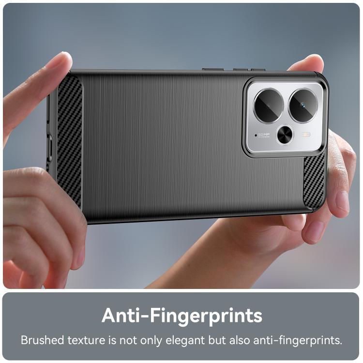 For Realme 14T 5G Brushed Texture Carbon Fiber TPU Phone Case