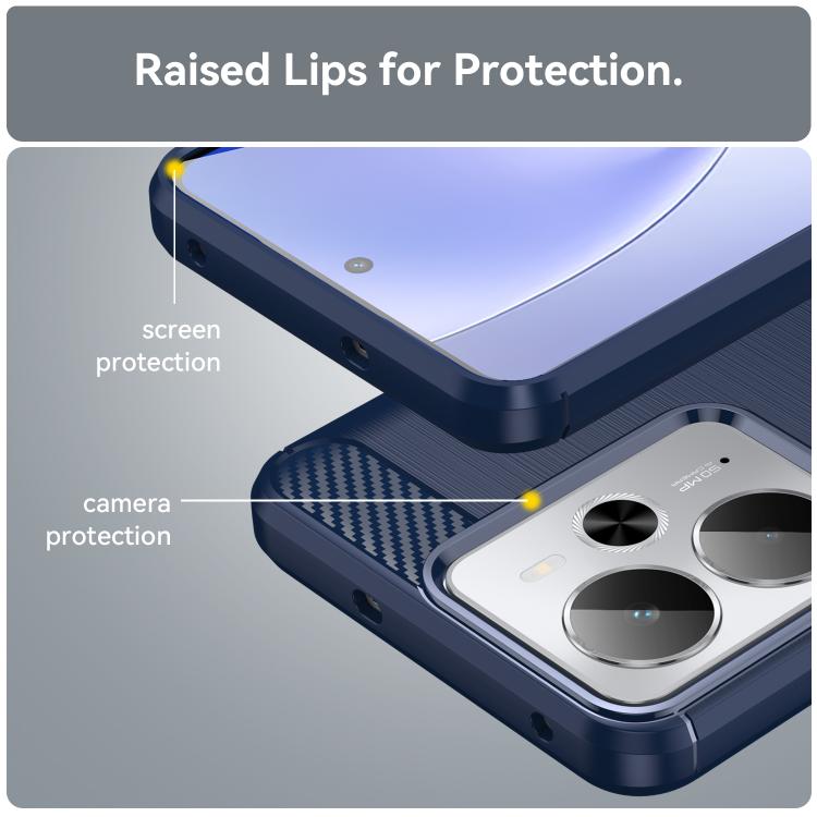 For Realme 14T 5G Brushed Texture Carbon Fiber TPU Phone Case
