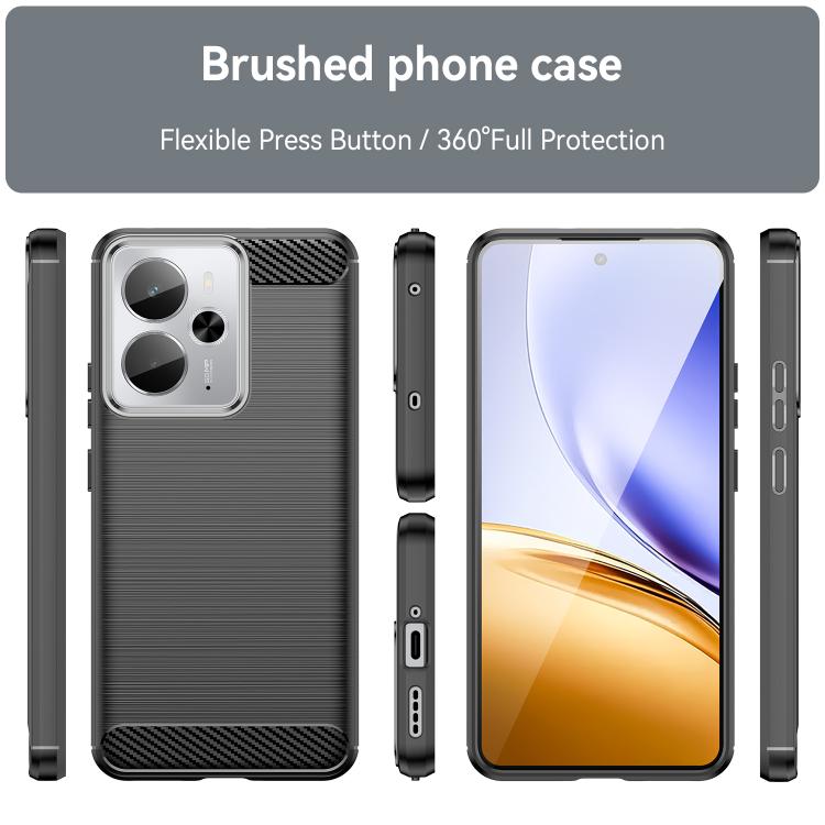 For Realme Neo7x 5G Brushed Texture Carbon Fiber TPU Phone Case
