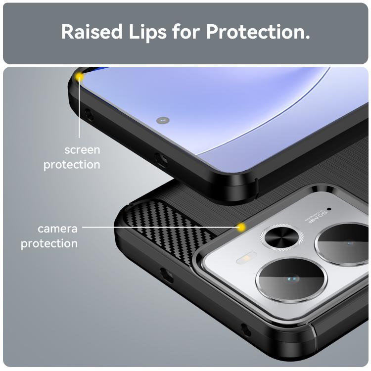 For Realme P3 5G Brushed Texture Carbon Fiber TPU Phone Case