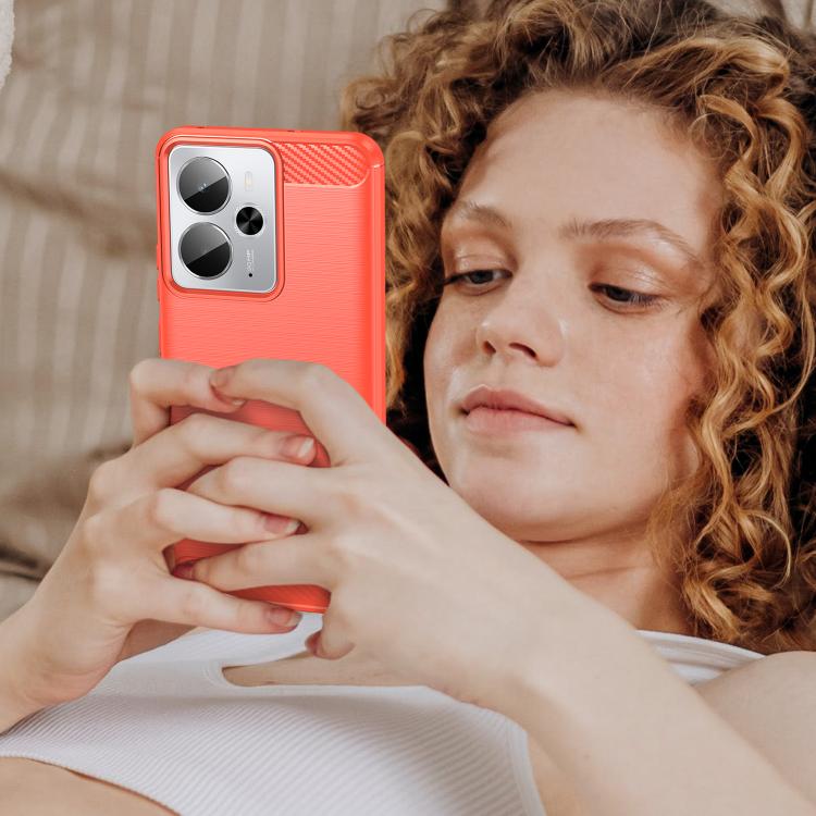 For Realme P3 5G Brushed Texture Carbon Fiber TPU Phone Case
