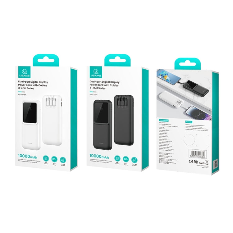 USAMS US-CD194 10000mAh 10W Portable Digital Display Power Bank with Cable