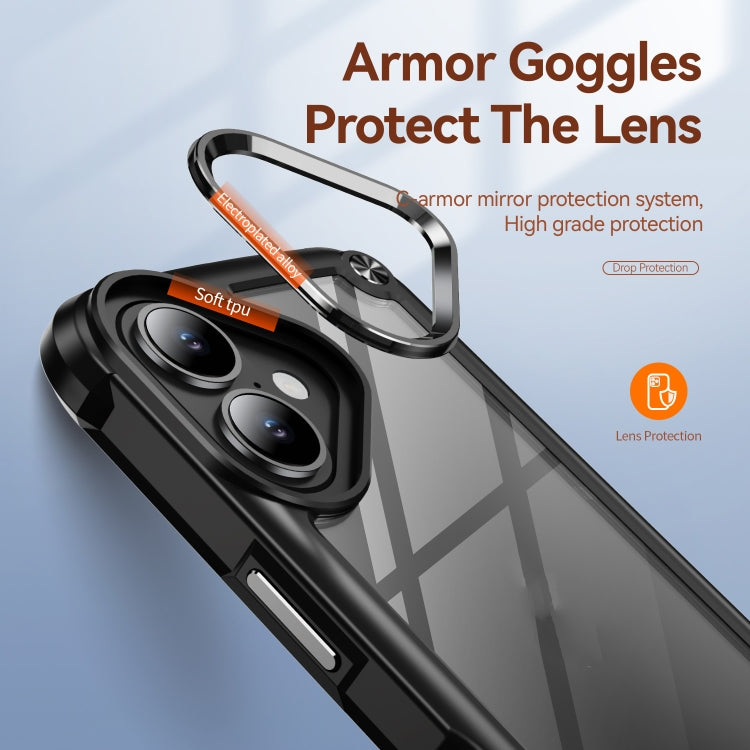 For iPhone 16 TPU + PC Lens Protection Phone Case
