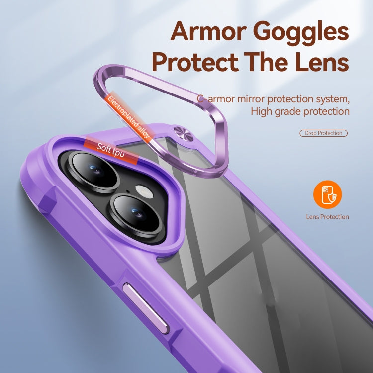 For iPhone 16 Plus TPU + PC Lens Protection Phone Case