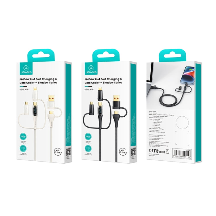 USAMS US-SJ616 PD 100W 6 in 1 Fast Charge Data Cable, Length: 1.2m