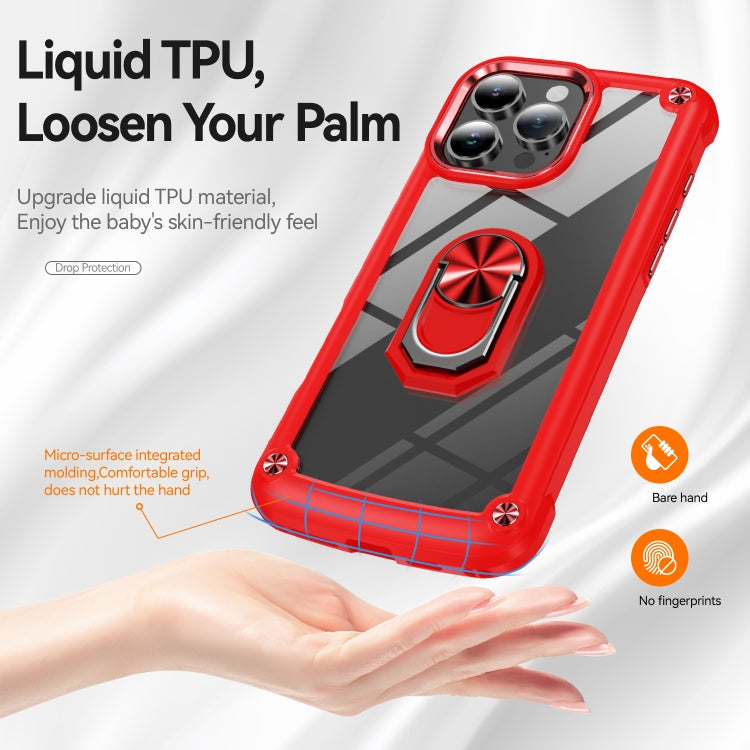 For iPhone 16 Pro Max TPU + PC Lens Protection Phone Case with Ring Holder