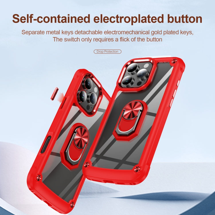 For iPhone 16 Pro Max TPU + PC Lens Protection Phone Case with Ring Holder