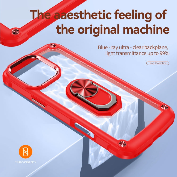 For iPhone 16 Pro Max TPU + PC Lens Protection Phone Case with Ring Holder