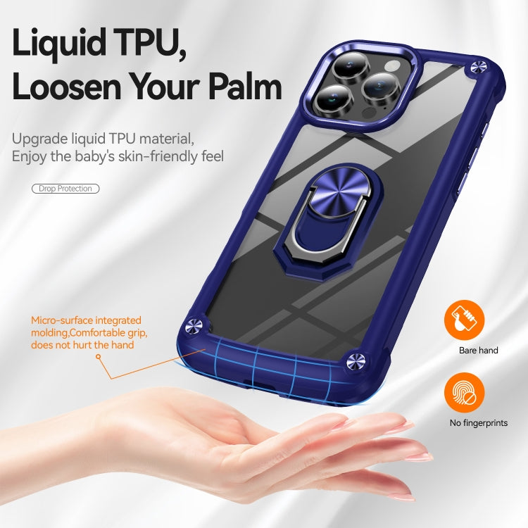For iPhone 16 Pro Max TPU + PC Lens Protection Phone Case with Ring Holder