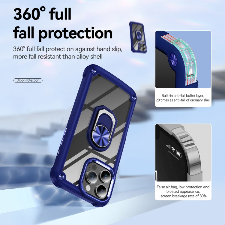 For iPhone 16 Pro Max TPU + PC Lens Protection Phone Case with Ring Holder