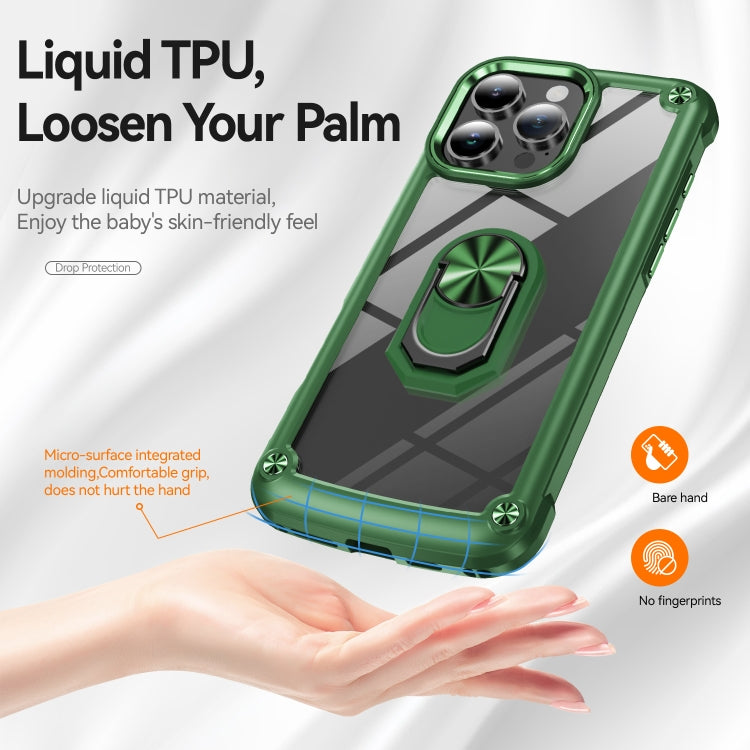 For iPhone 16 Pro Max TPU + PC Lens Protection Phone Case with Ring Holder