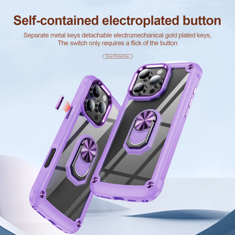 For iPhone 16 Pro Max TPU + PC Lens Protection Phone Case with Ring Holder