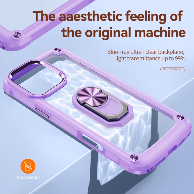 For iPhone 16 Pro Max TPU + PC Lens Protection Phone Case with Ring Holder