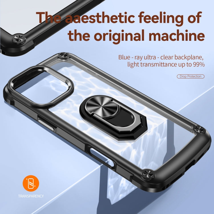 For iPhone 16 Pro TPU + PC Lens Protection Phone Case with Ring Holder