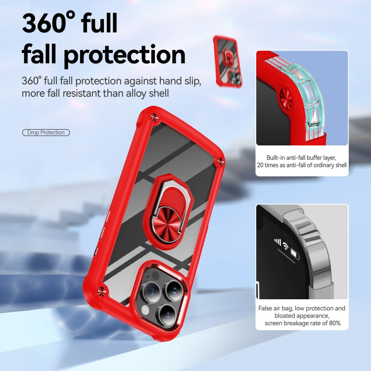 For iPhone 16 Pro TPU + PC Lens Protection Phone Case with Ring Holder