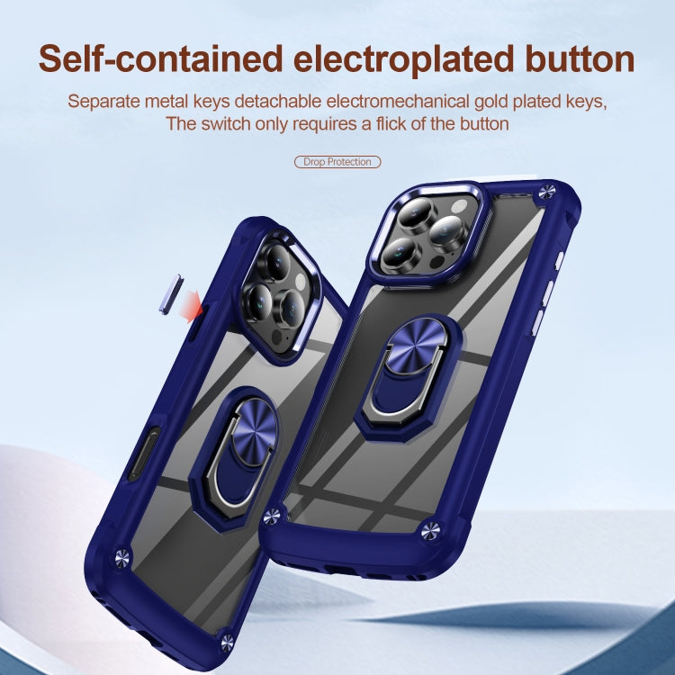 For iPhone 16 Pro TPU + PC Lens Protection Phone Case with Ring Holder