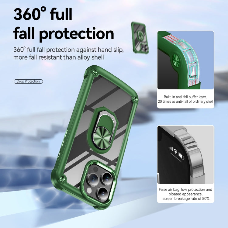 For iPhone 16 Pro TPU + PC Lens Protection Phone Case with Ring Holder