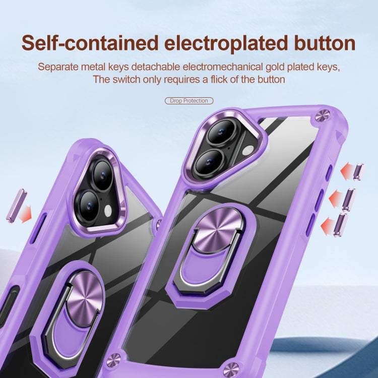 For iPhone 16 Plus TPU + PC Lens Protection Phone Case with Ring Holder