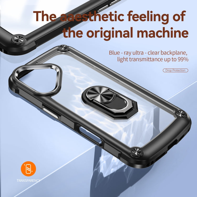 For iPhone 16 TPU + PC Lens Protection Phone Case with Ring Holder