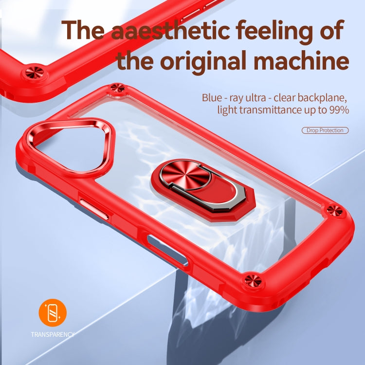 For iPhone 16 TPU + PC Lens Protection Phone Case with Ring Holder