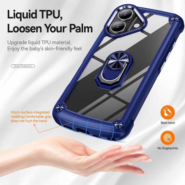 For iPhone 16 TPU + PC Lens Protection Phone Case with Ring Holder