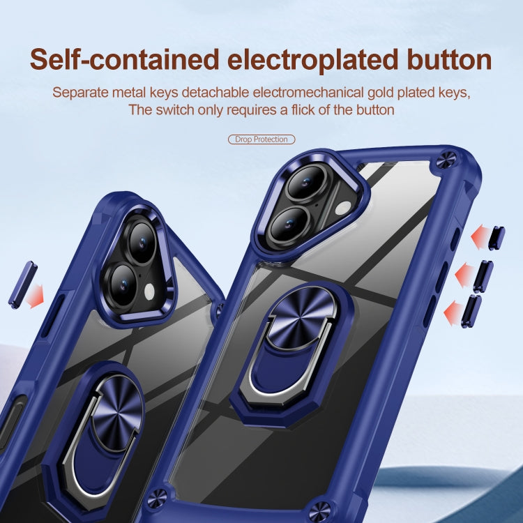 For iPhone 16 TPU + PC Lens Protection Phone Case with Ring Holder