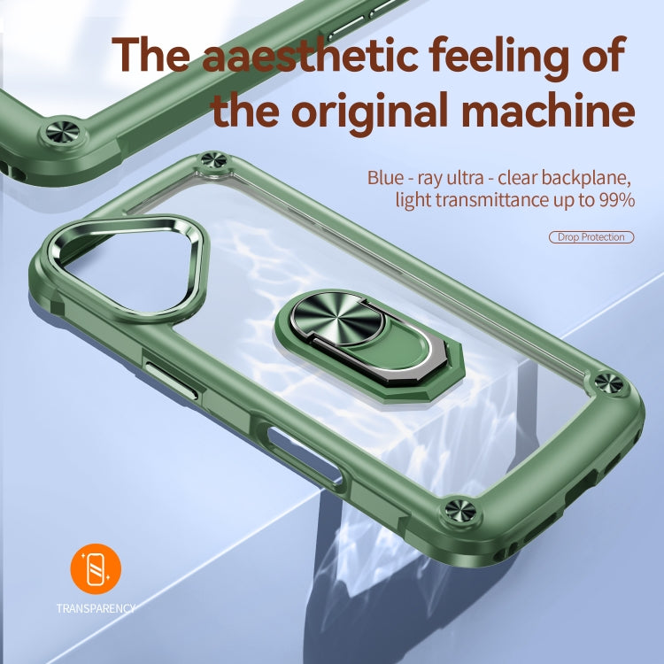 For iPhone 16 TPU + PC Lens Protection Phone Case with Ring Holder