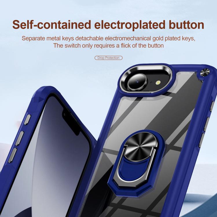 For iPhone 17e / 16e TPU + PC Lens Protection Phone Case with Ring Holder