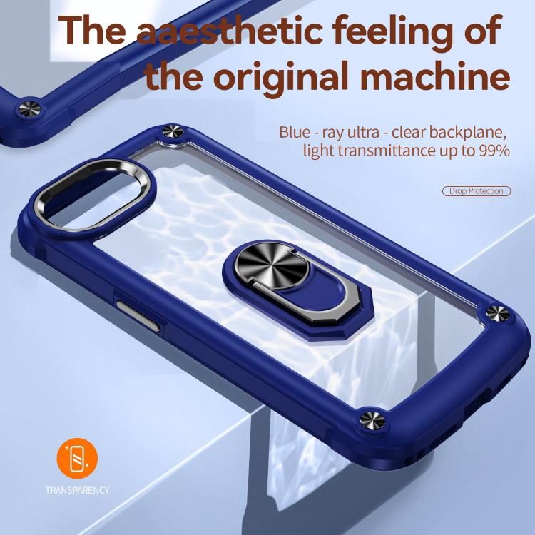 For iPhone 17e / 16e TPU + PC Lens Protection Phone Case with Ring Holder