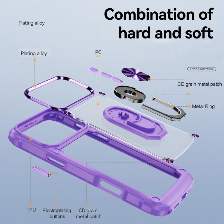 For iPhone 17 Pro Max TPU + PC Lens Protection Phone Case with Ring Holder