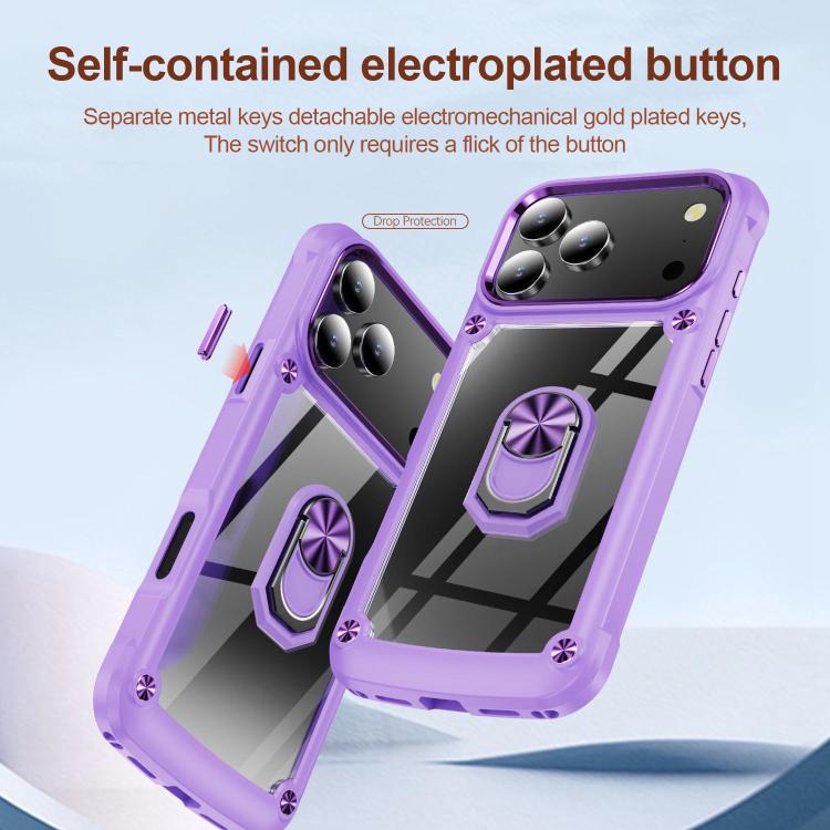 For iPhone 17 Pro Max TPU + PC Lens Protection Phone Case with Ring Holder