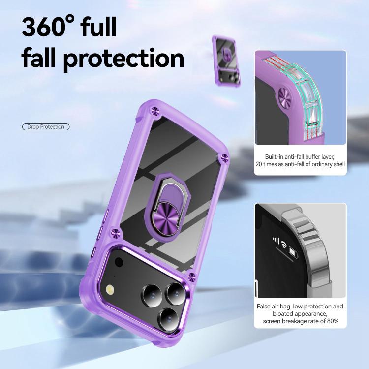 For iPhone 17 Pro Max TPU + PC Lens Protection Phone Case with Ring Holder