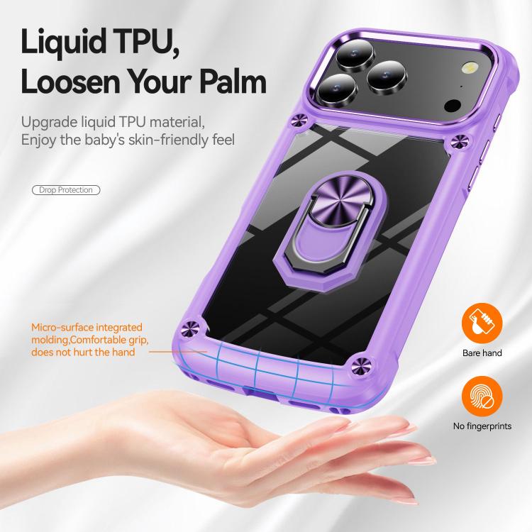 For iPhone 17 Pro Max TPU + PC Lens Protection Phone Case with Ring Holder