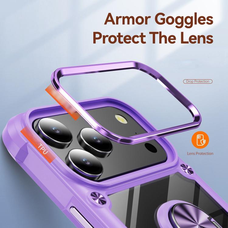 For iPhone 17 Pro Max TPU + PC Lens Protection Phone Case with Ring Holder