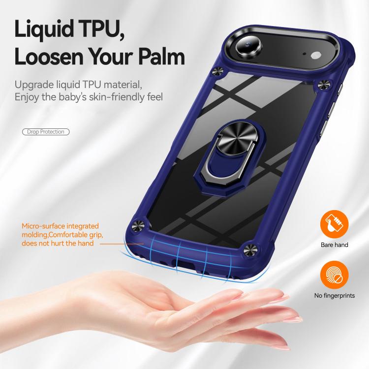 For iPhone Air TPU + PC Lens Protection Phone Case with Ring Holder