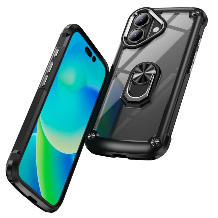 For iPhone 17 TPU + PC Lens Protection Phone Case with Ring Holder