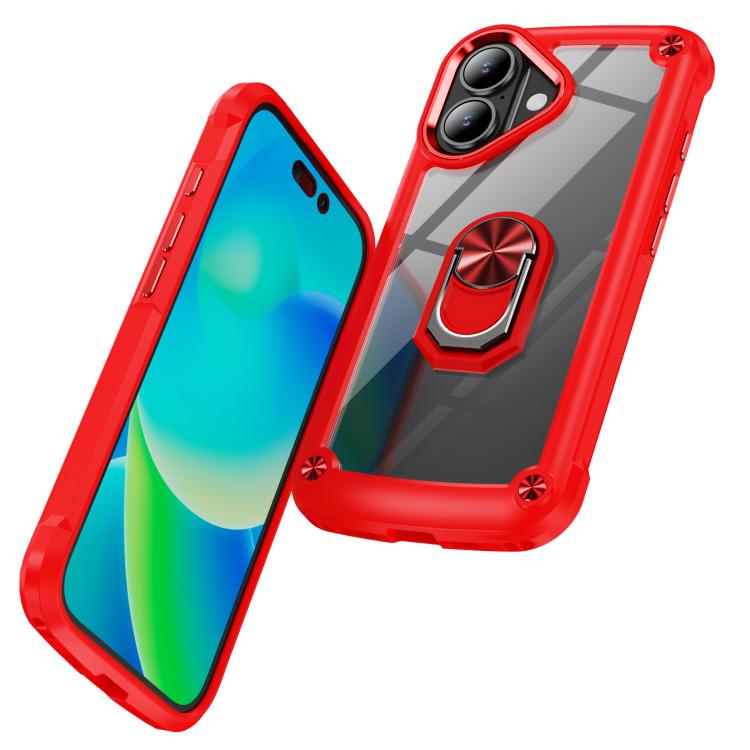 For iPhone 17 TPU + PC Lens Protection Phone Case with Ring Holder