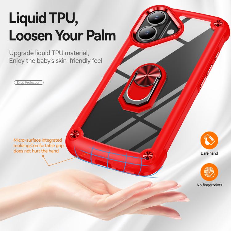 For iPhone 17 TPU + PC Lens Protection Phone Case with Ring Holder