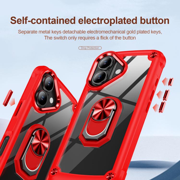 For iPhone 17 TPU + PC Lens Protection Phone Case with Ring Holder