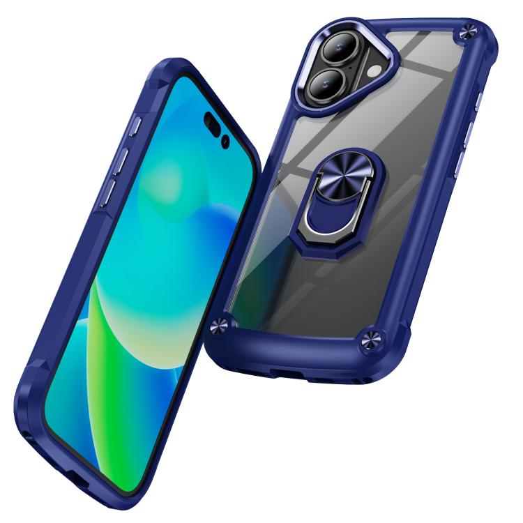 For iPhone 17 TPU + PC Lens Protection Phone Case with Ring Holder