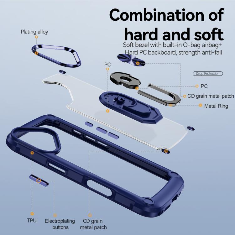 For iPhone 17 TPU + PC Lens Protection Phone Case with Ring Holder