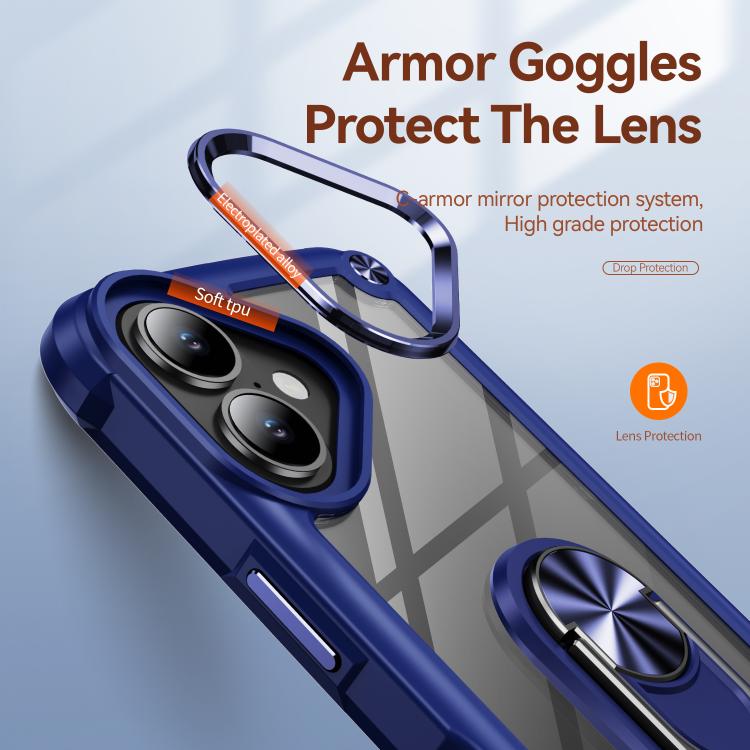 For iPhone 17 TPU + PC Lens Protection Phone Case with Ring Holder