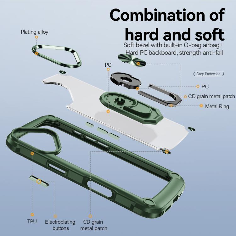 For iPhone 17 TPU + PC Lens Protection Phone Case with Ring Holder