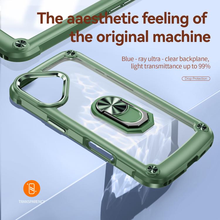 For iPhone 17 TPU + PC Lens Protection Phone Case with Ring Holder