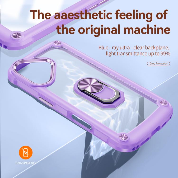 For iPhone 17 TPU + PC Lens Protection Phone Case with Ring Holder