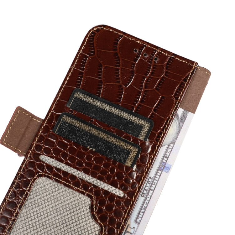 For iPhone 16 Pro Crocodile Top Layer Cowhide Leather Phone Case